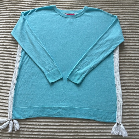 Lilly Pulitzer Damara Sweater in Heathered Bayside Blue S - Picture 1 of 5